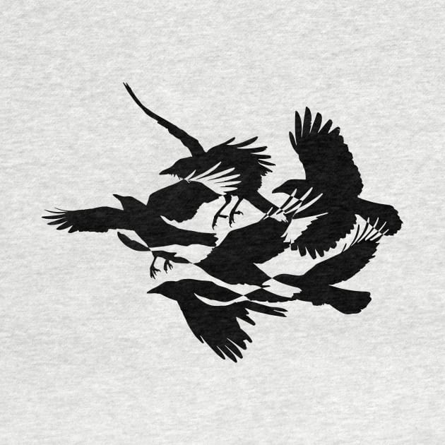 Silhouette of Crows Flying by LucentJourneys